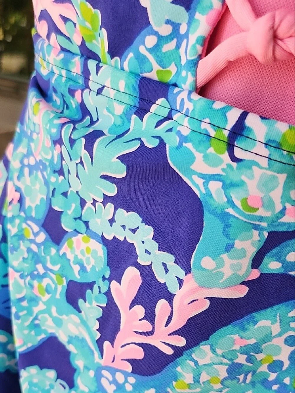 Lilly Pulitzer Blue & Pink Lace-Front One-Piece Swimsuit - Picture 3 of 6